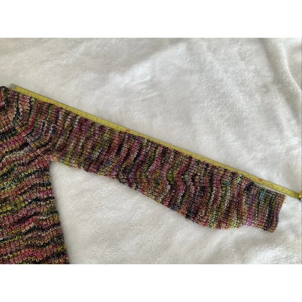 VERONICA BEARD Women Small Space Dye Multi-Color Dorla Wool Cardigan Sweater - Picture 9 of 14